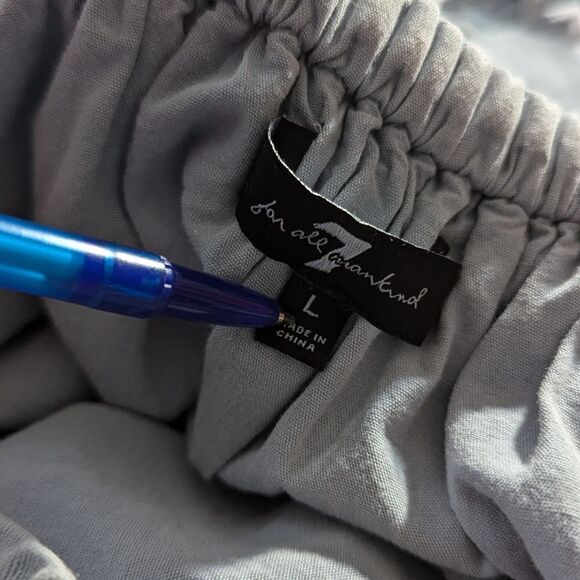 7 for all mankind blue balloon baby doll open back mini dress Large - Picture 9 of 10